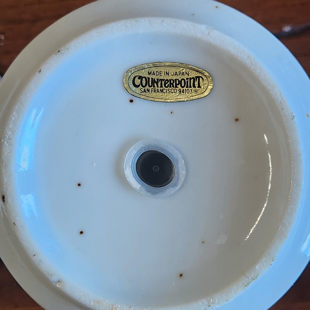 VTG Counterpoint Japan Blue Floral Planter with Saucer | 3.5” Made In Japan - Picture 9 of 12